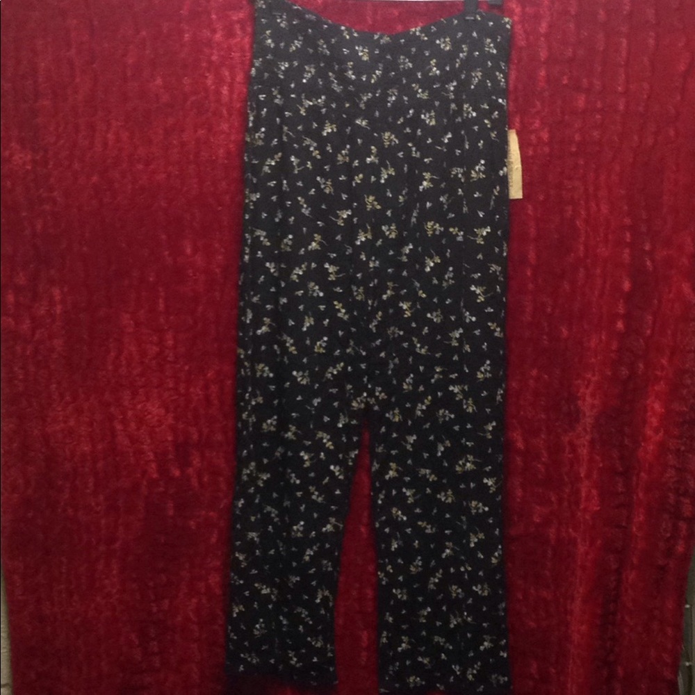 Denim an supply high waist flower pants